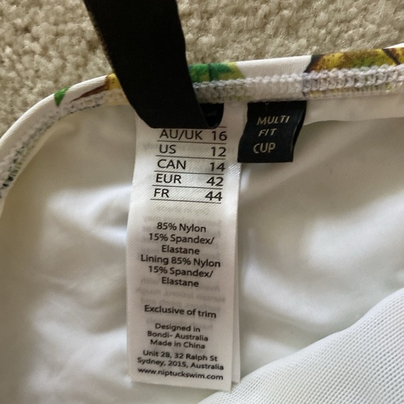 Niptuck Swim Lemons Joanne Twist Front Design Tummy Control Women's Swimsuit, 12 - Picture 7 of 7